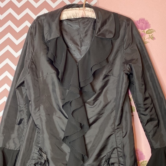 🌷 Samuel Dong  🌷 Ruffle Flower Flare Dress Jacket - Picture 2 of 9